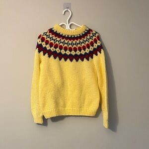 Vibrant Yellow Patterned Sweater